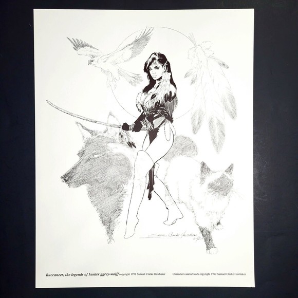 Buccaneer ART LITHO SET 6 Hunter Grey-Wolf S.C.Harbaker Falcon Comic 710/1500 NM - Picture 5 of 12